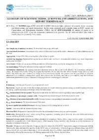 Iotc–2013–Wpeb09–Inf17 Glossary of Scientific Terms, Acronyms and Abbreviations, and Report Terminology Glossary