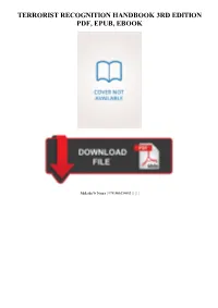 Read Book Terrorist Recognition Handbook 3Rd Edition Ebook Free