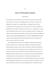 1 Pater As Professional Classicist