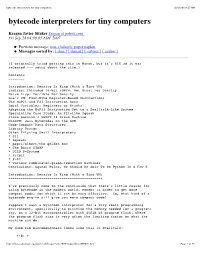 Bytecode Interpreters for Tiny Computers 10/28/08 8:17 AM