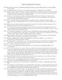 Capital Punishment Timeline