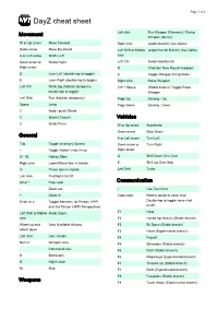 Dayz Keyboard Shortcuts