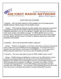 QUESTIONS and ANSWERS 1.Question... AM First Radio