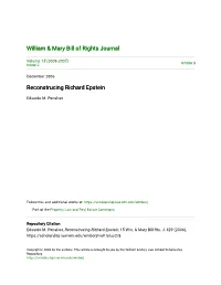 Reconstrucing Richard Epstein