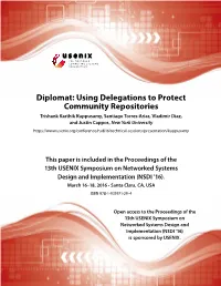 Diplomat: Using Delegations to Protect Community Repositories