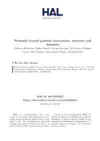 Networks Beyond Pairwise Interactions: Structure and Dynamics