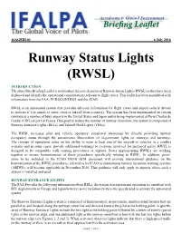 Runway Status Lights (RWSL)