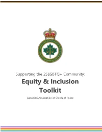 Supporting the 2SLGBTQ+ Community: Equity & Inclusion Toolkit