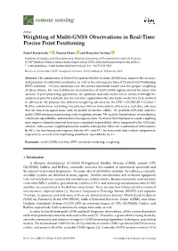 Weighting of Multi-GNSS Observations in Real-Time Precise Point Positioning