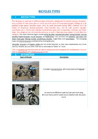 Bicycles Types