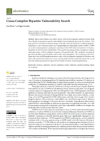 Cross-Compiler Bipartite Vulnerability Search