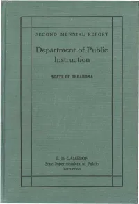 SECOND BIENNIAL' REPORT E„ D. CAMERON State Superintendent Of