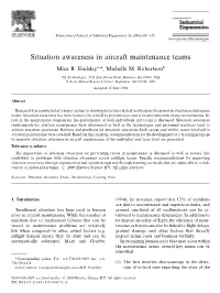 Situation Awareness in Aircraft Maintenance Teams Mica R
