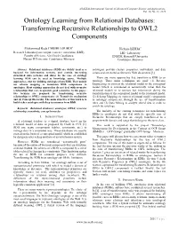 Transforming Recursive Relationships to OWL2 Components