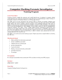 Computer Hacking Forensic Investigator V4 Exam 312-49 CHFI Computer Hacking Forensic Investigator Training Program