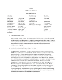 Minutes WYPR Board of Directors May 16, 2018 at 5:30 Attending: Not