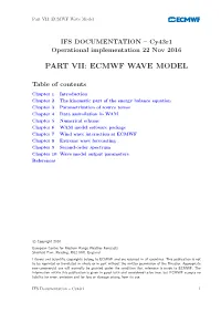 Part VII: ECMWF Wave Model