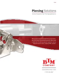 Piercing Solutions General Capability Flyer: Piercing Applications