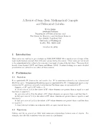 A Review of Some Basic Mathematical Concepts and Differential Calculus