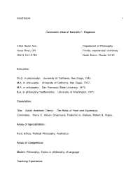 Curriculum Vitae of Kenneth F