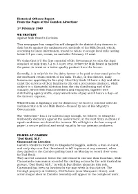 Historical Officers Report from the Pages of the Camden Advertiser 1St