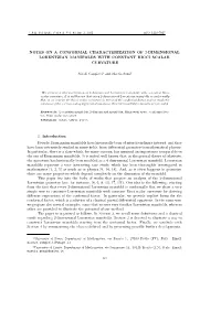Notes on a Conformal Characterization of 2-Dimensional Lorentzian Manifolds with Constant Ricci Scalar Curvature