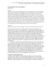 Preprint Corpus Analysis in Forensic Linguistics