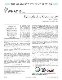 Symplectic Geometry Tara S