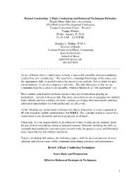 A Basic Conducting and Rehearsal Techniques Refresher