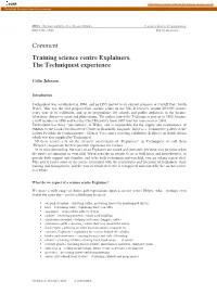 Comment Training Science Centre Explainers. The
