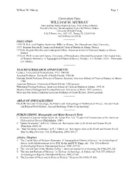 Curriculum Vitae for WM Murray