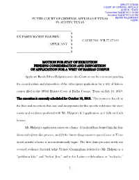 Ex Parte Randy Halprin, § § Cause No