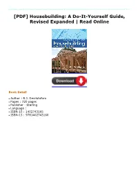 [PDF] Housebuilding: a Do-It-Yourself Guide, Revised Expanded | Read Online