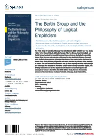 The Berlin Group and the Philosophy of Logical Empiricism