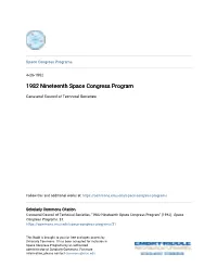 1982 Nineteenth Space Congress Program