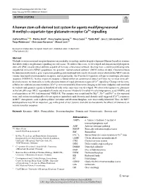 A Human Stem Cell-Derived Test System for Agents Modifying Neuronal N