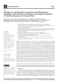 Changes in Gut Microbiota Correlates with Response to Treatment with Probiotics in Patients with Atopic Dermatitis