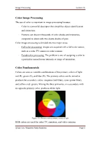 Color Image Processing Color Fundamentals