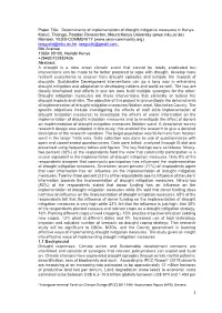 Determinants of Implementation of Drought Mitigative Measures in Kenya