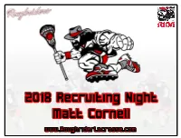 Matt Cornell • Archbishop Spalding ‘04 • the Ohio State University ‘08 • Roughrider Coach for 10 Years • GM, Events and Director of Boys Events at CSE