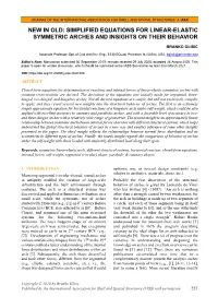New in Old: Simplified Equations for Linear-Elastic Symmetric Arches and Insights on Their Behavior