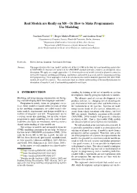 Real Models Are Really on M0 - Or How to Make Programmers Use Modeling