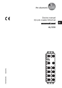 Device Manual IO-Link Master Ethercat AL1030