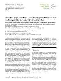Estimating Irrigation Water Use Over the Contiguous United States by Combining Satellite and Reanalysis Soil Moisture Data