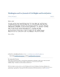 MISATTRIBUTED PATERNITY and the PUTATIVE FATHER's CLAIM for RESTITUTION of CHILD SUPPORT Shawn Seliber