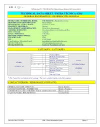 Technical Data Sheet / Ficha Técnica /Gds General Information / Información General