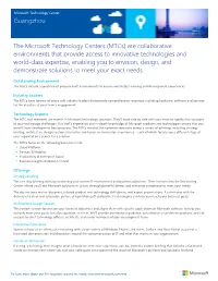 The Microsoft Technology Centers (Mtcs) Are Collaborative