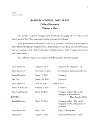 BARRY BLACKWELL: JOEL ELKES Collated Document Thomas A. Ban
