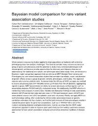 Bayesian Model Comparison for Rare Variant Association Studies Guhan Ram Venkataraman1, Christopher Deboever1, Yosuke Tanigawa1, Matthew Aguirre1, Alexander G
