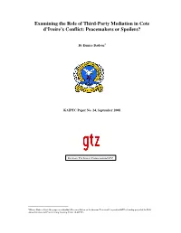 Examining the Role of Third-Party Mediation in Cote D'ivoire's Conflict